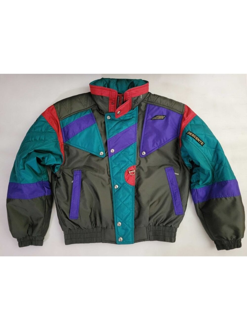 Vtg DESCENTE Retro 80s 90s Color Block Puffy Comfy Ski Jacket Coat Men's M